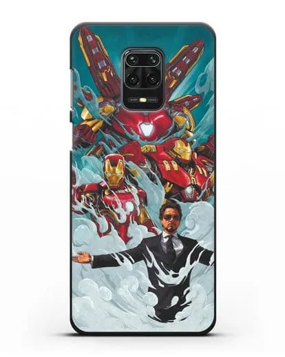 Чехол с рисунком Тони Старк (Железный человек) силиконовый для Xiaomi Redmi Note 9 Pro