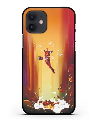 Чехол с рисунком Железный человек стреляет силиконовый для iPhone 12