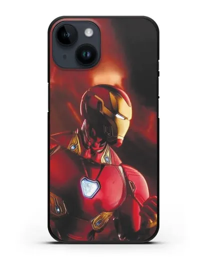 Чехол с принтом Железный человек силиконовый для iPhone 14