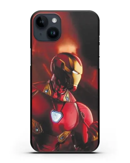 Чехол с принтом Железный человек силиконовый для iPhone 14 Plus