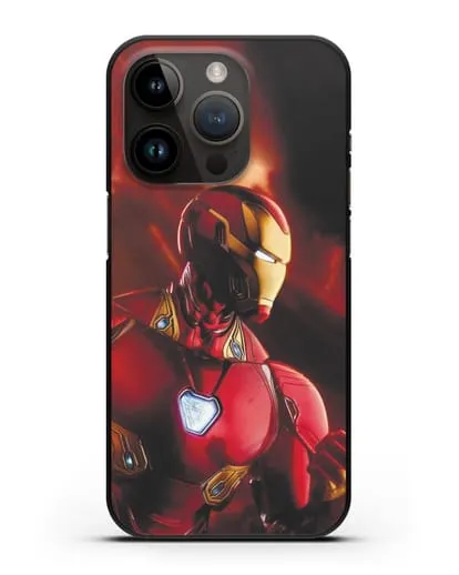 Чехол с принтом Железный человек силиконовый для iPhone 14 Pro