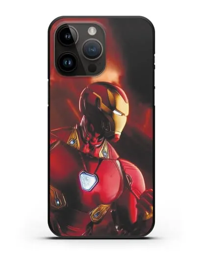 Чехол с принтом Железный человек силиконовый для iPhone 14 Pro Max