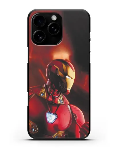 Чехол с принтом Железный человек силиконовый для iPhone 16 Pro Max