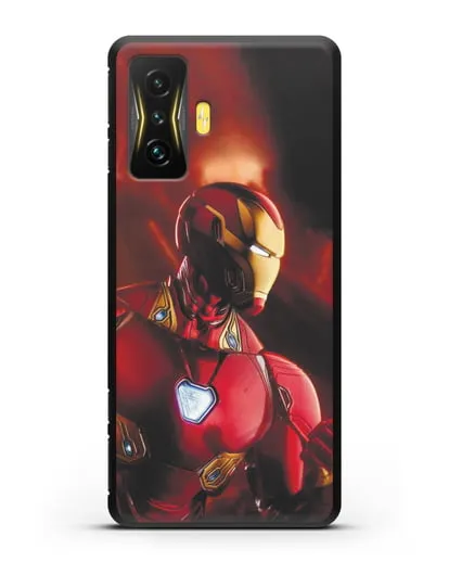 Чехол с принтом Железный человек силиконовый для Xiaomi Poco F4 GT