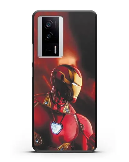Чехол с принтом Железный человек силиконовый для Xiaomi Poco F5 Pro