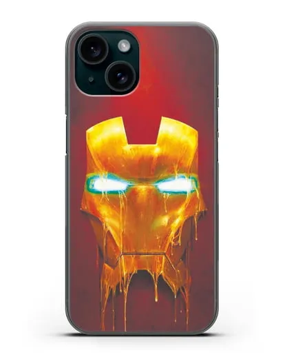 Чехол Маска Железного человека силиконовый для iPhone 15
