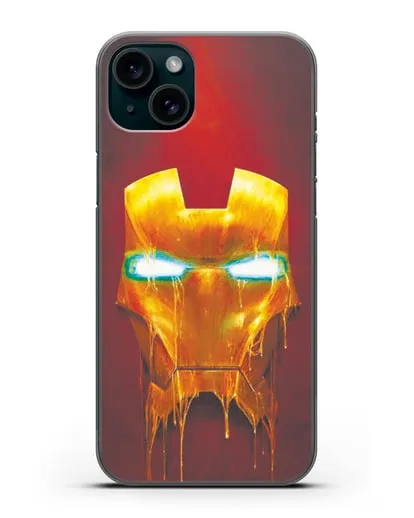 Чехол Маска Железного человека силиконовый для iPhone 15 Plus