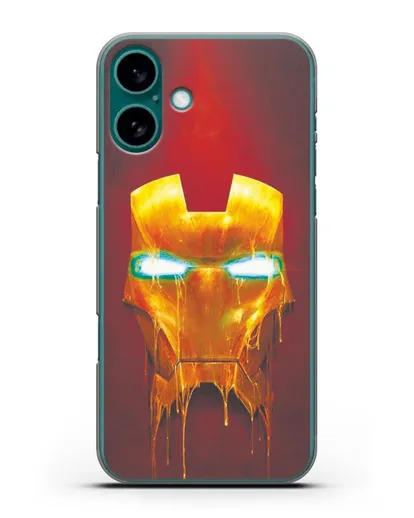 Чехол Маска Железного человека силиконовый для iPhone 16 Plus
