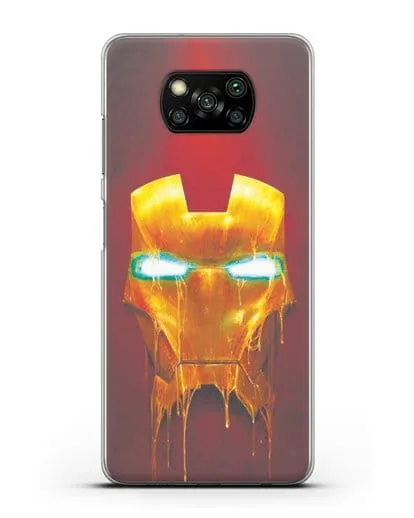 Чехол Маска Железного человека силиконовый для Xiaomi Poco X3