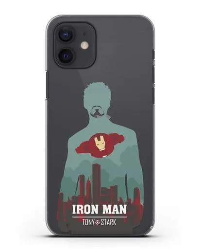 Чехол Тони Старк - Железный человек силиконовый для iPhone 12
