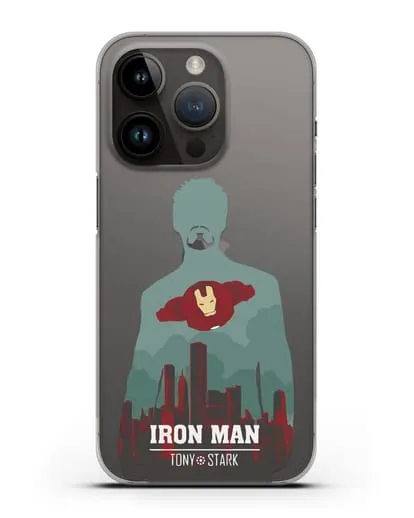Чехол Тони Старк - Железный человек силиконовый для iPhone 14 Pro