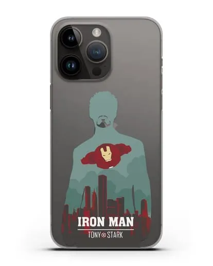 Чехол Тони Старк - Железный человек силиконовый для iPhone 14 Pro Max