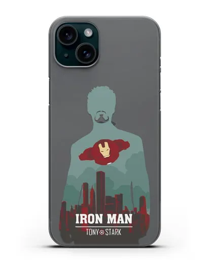Чехол Тони Старк - Железный человек силиконовый для iPhone 15 Plus