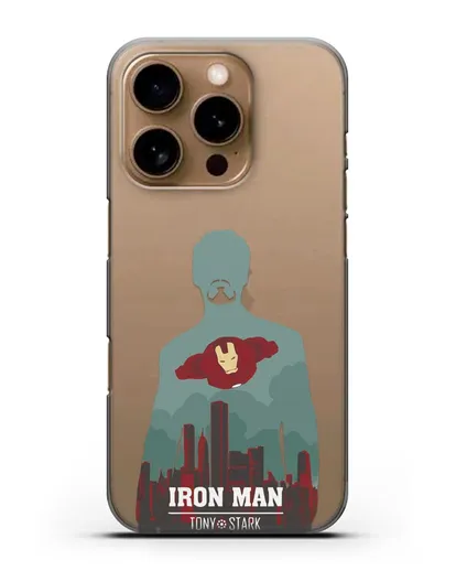 Чехол Тони Старк - Железный человек силиконовый для iPhone 16 Pro