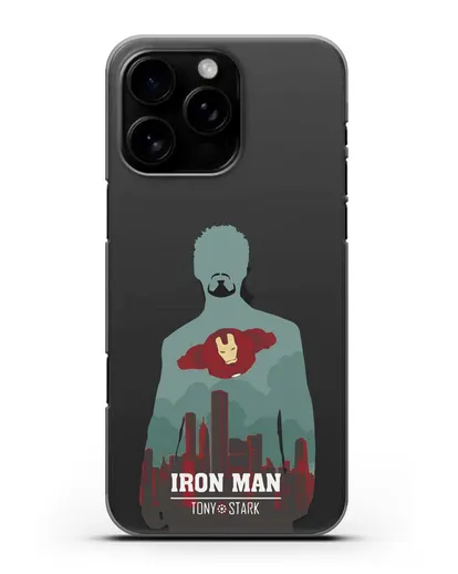 Чехол Тони Старк - Железный человек силиконовый для iPhone 16 Pro Max