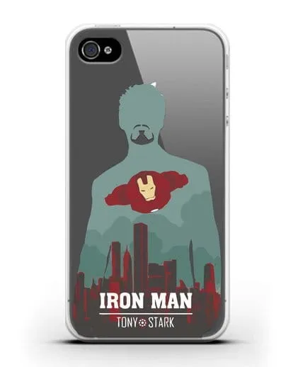 Чехол Тони Старк - Железный человек силиконовый для iPhone 4/4s