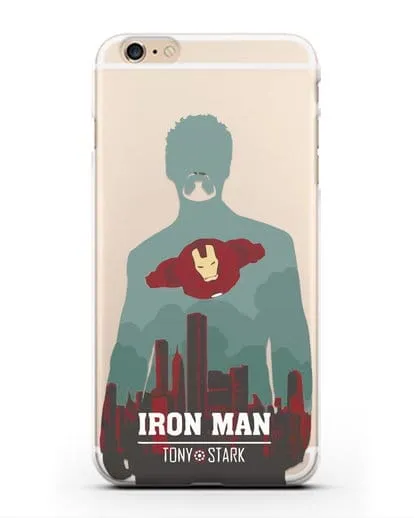 Чехол Тони Старк - Железный человек силиконовый для iPhone 6s Plus