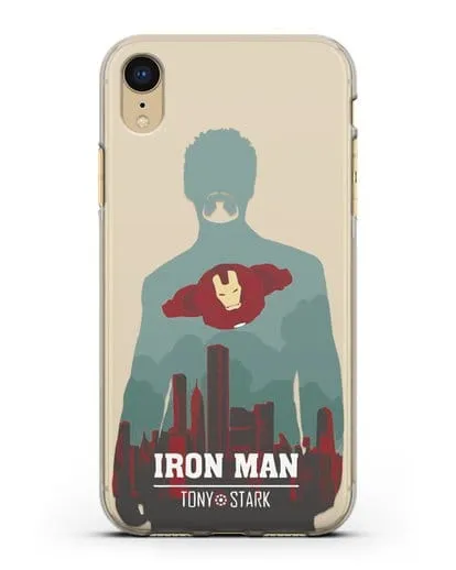 Чехол Тони Старк - Железный человек силиконовый для iPhone XR