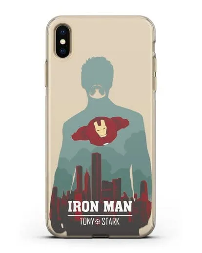 Чехол Тони Старк - Железный человек силиконовый для iPhone XS Max