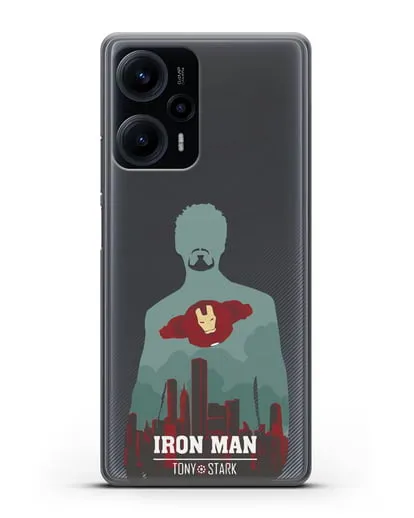 Чехол Тони Старк - Железный человек силиконовый для Xiaomi Poco F5