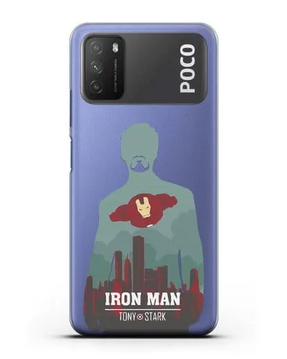Чехол Тони Старк - Железный человек силиконовый для Xiaomi Poco M3