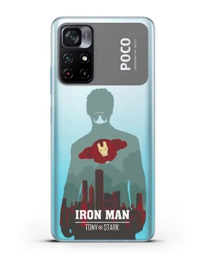 Чехол Тони Старк - Железный человек силиконовый для Xiaomi Poco M4 Pro 5G