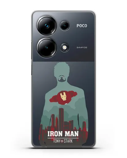 Чехол Тони Старк - Железный человек силиконовый для Xiaomi Poco M6 Pro