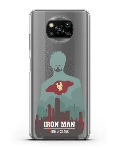 Чехол Тони Старк - Железный человек силиконовый для Xiaomi Poco X3