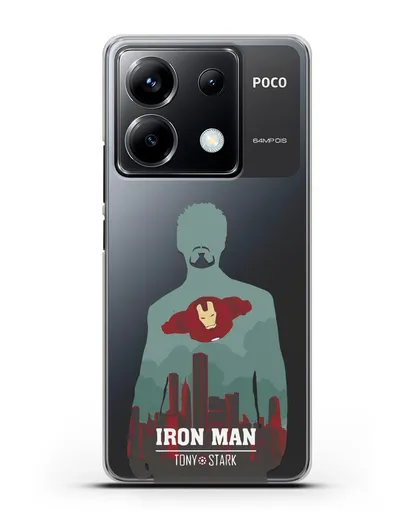 Чехол Тони Старк - Железный человек силиконовый для Xiaomi Poco X6