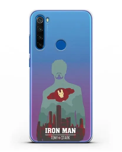 Чехол Тони Старк - Железный человек силиконовый для Xiaomi Redmi Note 8