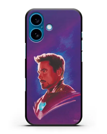 Чехол Тони Старк (Железный человек) в костюме силиконовый для iPhone 16