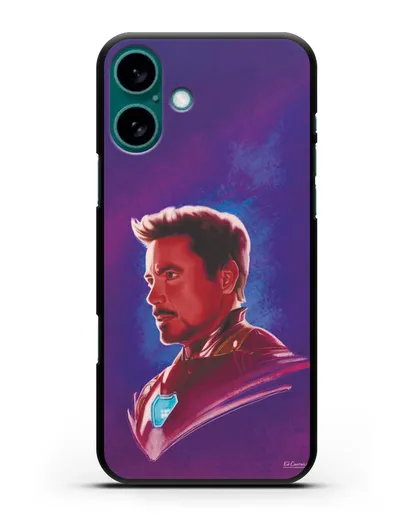 Чехол Тони Старк (Железный человек) в костюме силиконовый для iPhone 16 Plus