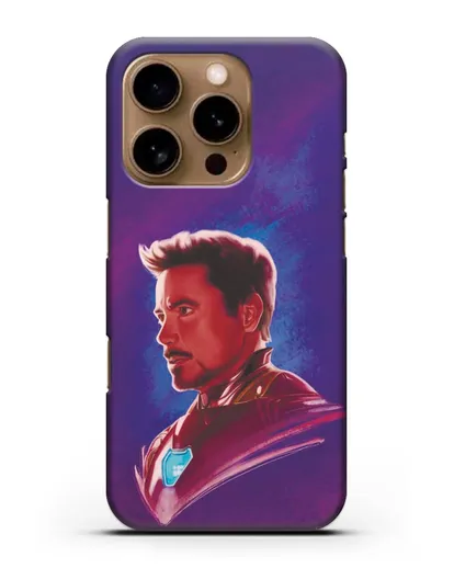 Чехол Тони Старк (Железный человек) в костюме силиконовый для iPhone 16 Pro