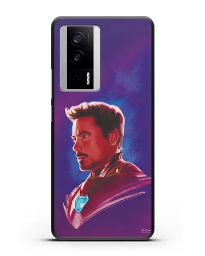 Чехол Тони Старк (Железный человек) в костюме силиконовый для Xiaomi Poco F5 Pro