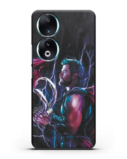 Чехол Тор (Thor) со шлемом Локи силиконовый для Honor 90