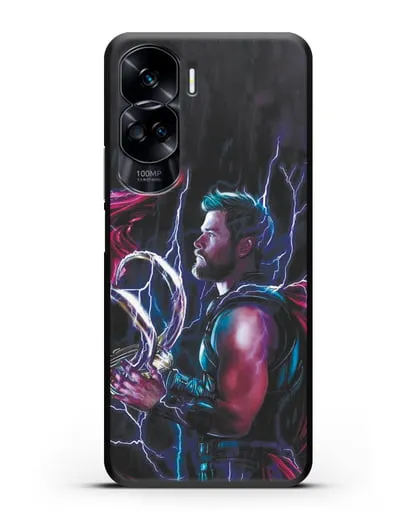 Чехол Тор (Thor) со шлемом Локи силиконовый для Honor 90 Lite