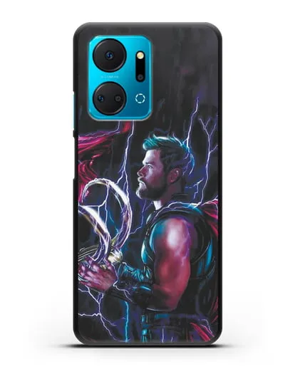 Чехол Тор (Thor) со шлемом Локи силиконовый для Honor X7a Plus