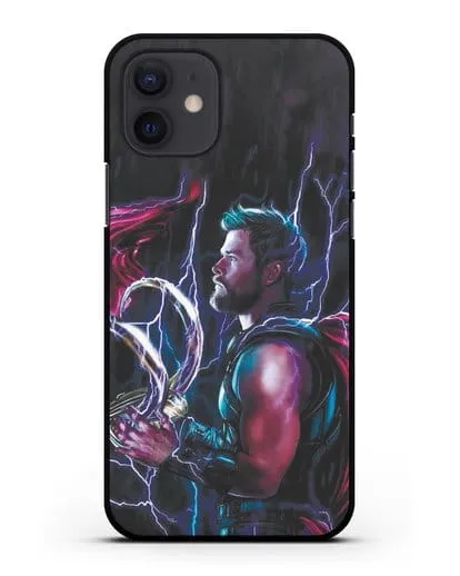 Чехол Тор (Thor) со шлемом Локи силиконовый для iPhone 12