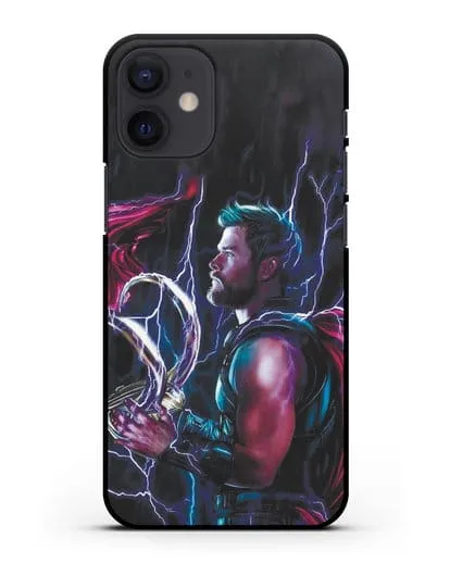 Чехол Тор (Thor) со шлемом Локи силиконовый для iPhone 12 mini