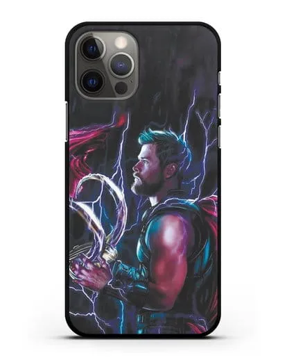 Чехол Тор (Thor) со шлемом Локи силиконовый для iPhone 12 Pro
