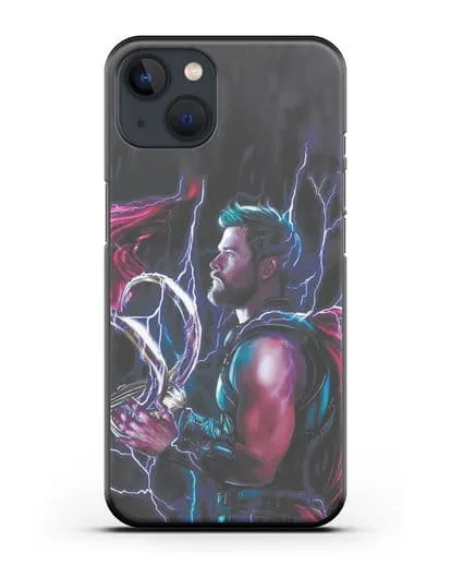 Чехол Тор (Thor) со шлемом Локи силиконовый для iPhone 13 Mini