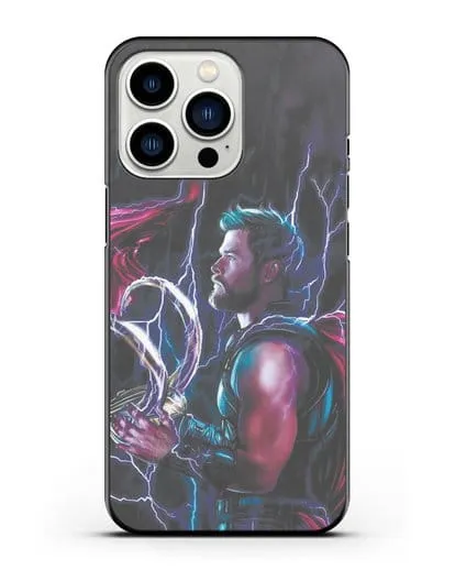 Чехол Тор (Thor) со шлемом Локи силиконовый для iPhone 13 Pro