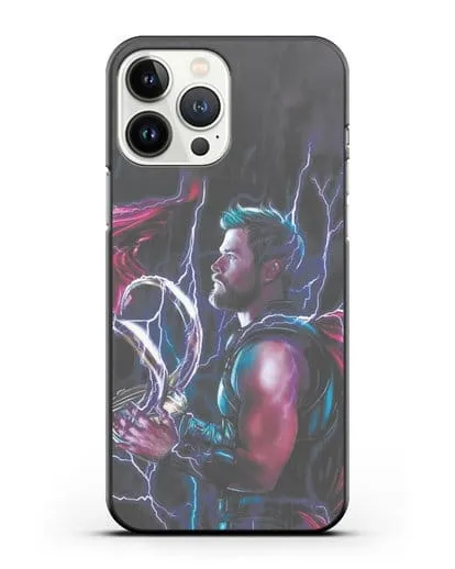 Чехол Тор (Thor) со шлемом Локи силиконовый для iPhone 13 Pro Max