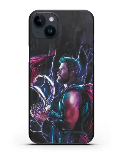 Чехол Тор (Thor) со шлемом Локи силиконовый для iPhone 14 Plus