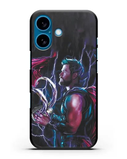 Чехол Тор (Thor) со шлемом Локи силиконовый для iPhone 16