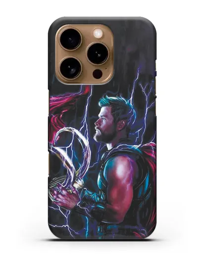 Чехол Тор (Thor) со шлемом Локи силиконовый для iPhone 16 Pro