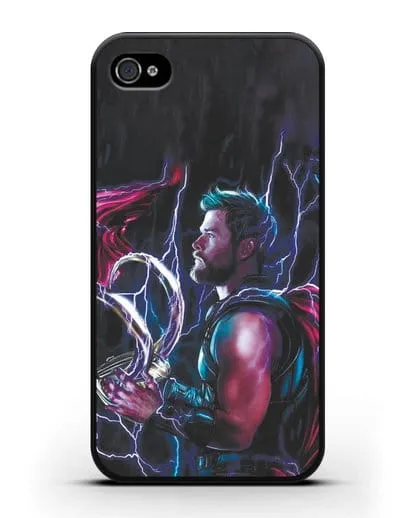 Чехол Тор (Thor) со шлемом Локи силиконовый для iPhone 4/4s