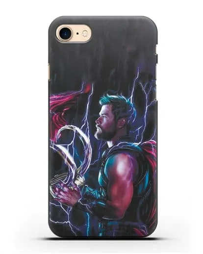 Чехол Тор (Thor) со шлемом Локи силиконовый для iPhone 7