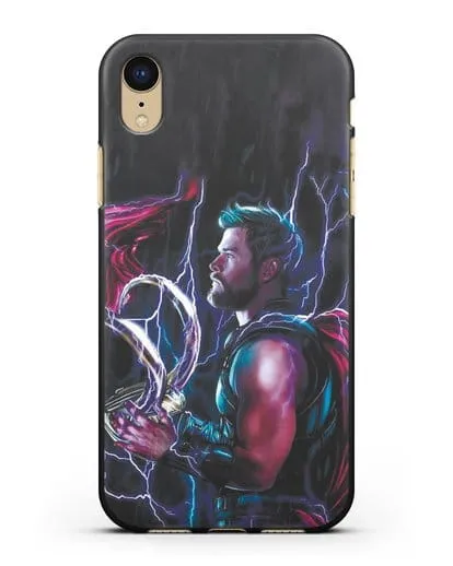 Чехол Тор (Thor) со шлемом Локи силиконовый для iPhone XR