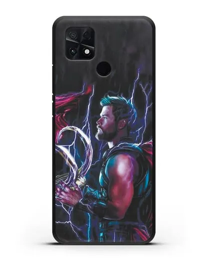 Чехол Тор (Thor) со шлемом Локи силиконовый для Xiaomi Poco C40